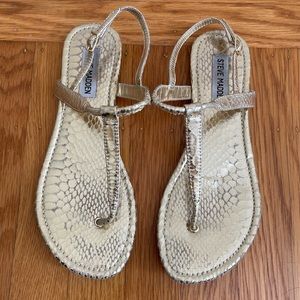 Steve Madden Seeri Sandals Gold Snakeskin Size 7.5